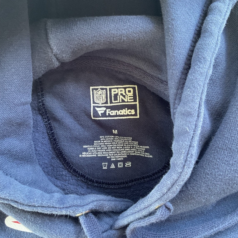 Fanatics NFL Pro Line Navy New England Patriots Hoodie Sweatshirt Men's Medium - Picture 2 of 3
